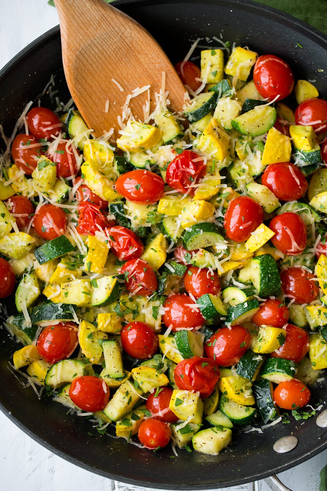 Versatile Skillet Zucchini Squash & Tomatoes: Vegan & GF Swaps